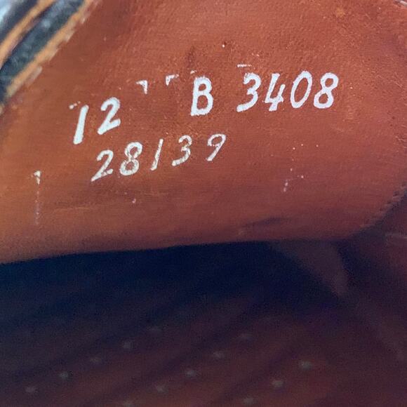 ALLEN EDMONDS Size 12 Black Perforated Leather Cap Toe Lace-Up Shoes - Picture 8 of 8